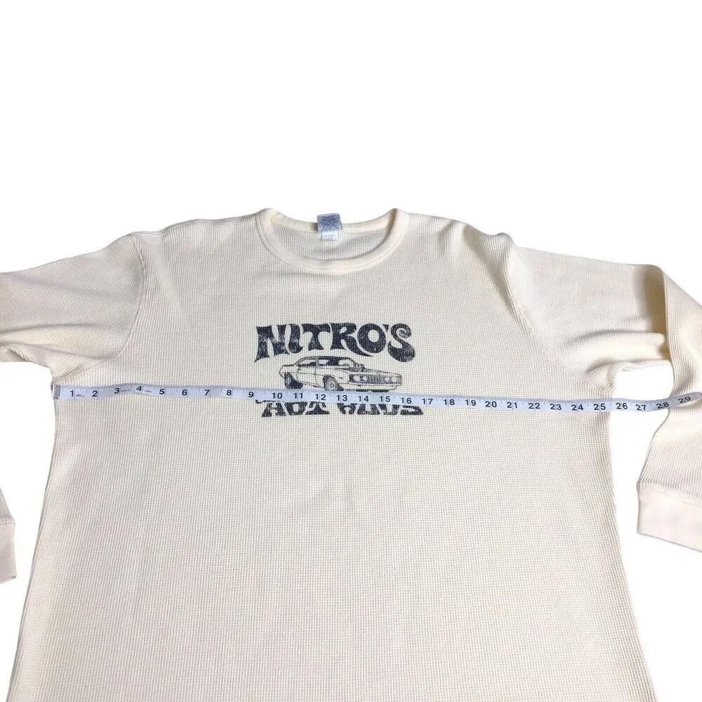Vintage‎ Old Navy Sweater Mens XL Nitro Hot Rods Thermal Waffle Knit Grunge Y2k